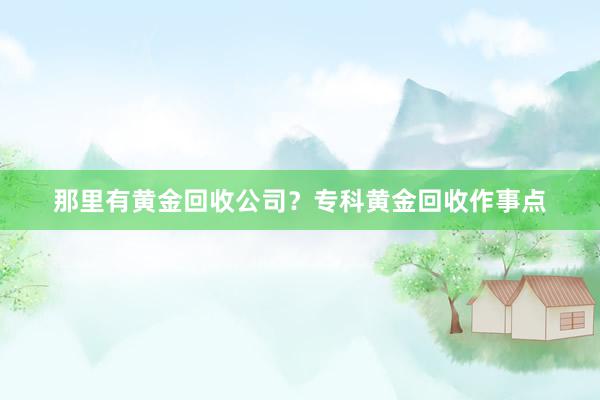那里有黄金回收公司？专科黄金回收作事点